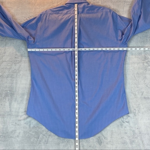 Lands End Pinpoint Oxford Shirt No-Iron Cotton Sz 16.5 - Picture 8 of 14